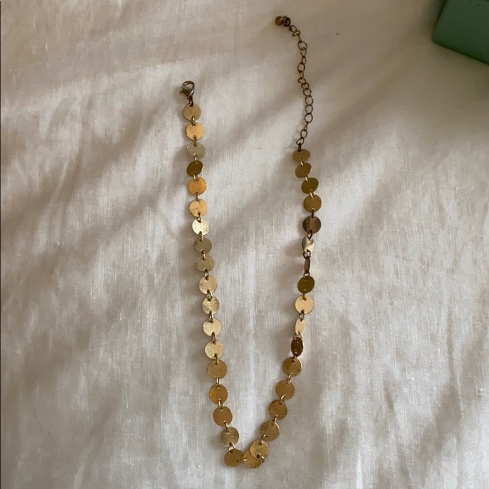 Gold circle choker necklace